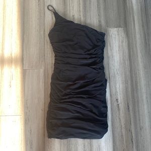 black mini dress